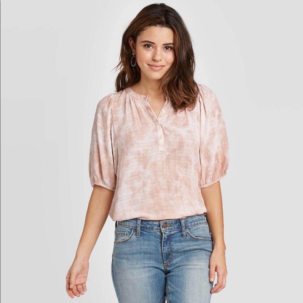 Dusty Rose Tie-Dye Blouse